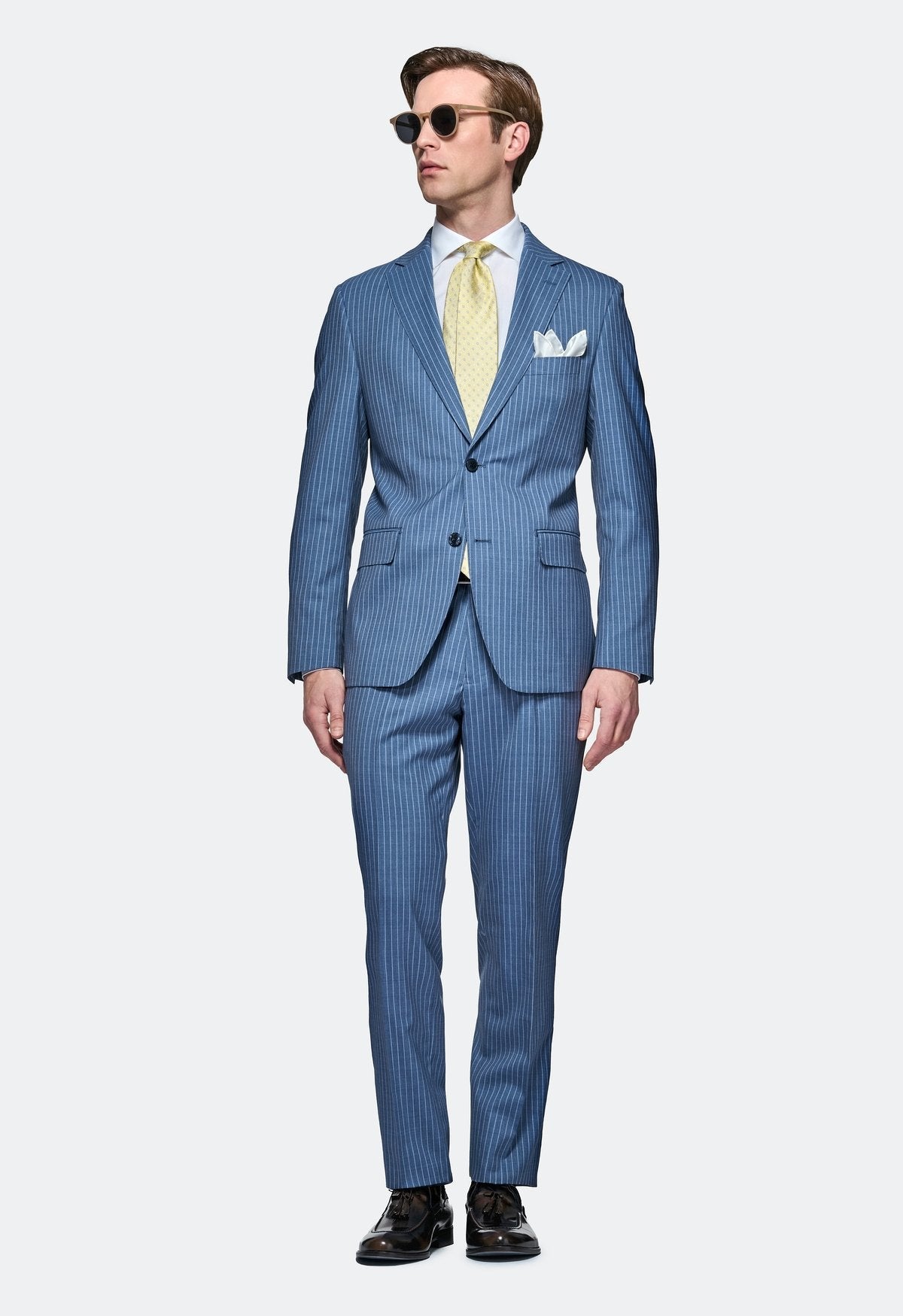 Abito gessato in pura lana