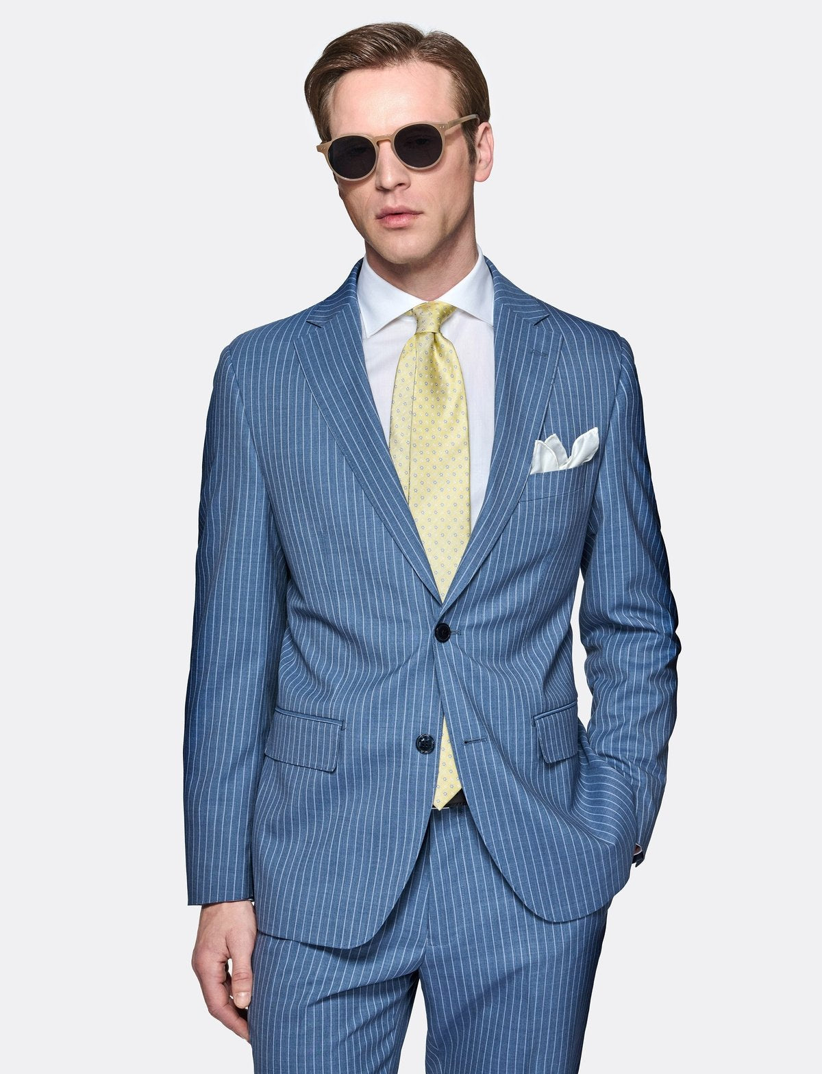 Abito gessato in pura lana