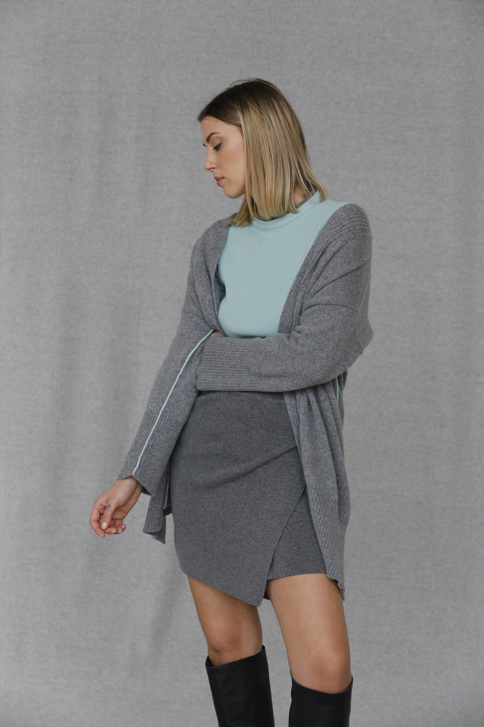 Cardigan con colori a contrasto in Lana - Marilena