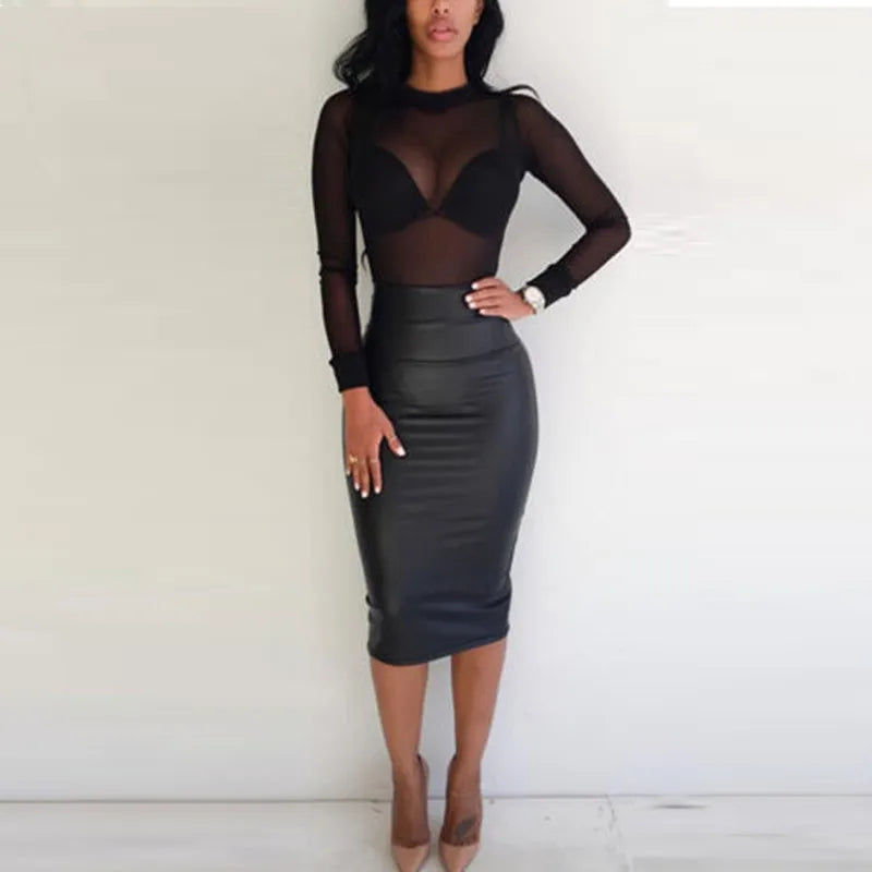 Maglietta sexy da donna, top trasparente in rete